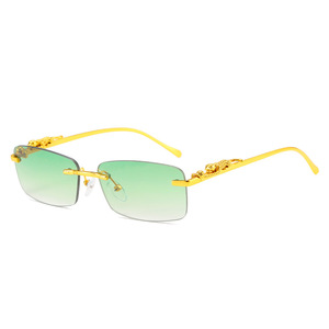 Gafas de Sol QY 2025 sin Montura, Cuadradas, Metálicas, con Lentes de PC UV400, Diseño de Moda, Promoción Popular para Hombres y Mujeres, Actividades al Aire Libre - Product Image 6