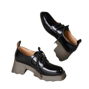 Nouvelles Chaussures en Cuir Élégantes pour Femme Style Rétro Britannique, à Bout Pointu, Semelle Épaisse, Antidérapantes, Décontractées et Légères - Product Image 4