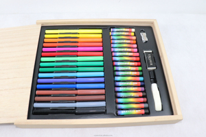 Pastels à l'huile aquarelle gâteaux <span class=keywords><strong>feutres</strong></span> crayons de couleur ensemble boîte en bois ensembles d'art pour croquis - Product Image 2