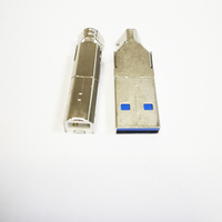 DIY USB 3.0 Male Connector USB Jack Soldering Type Line Tail Socket 3 in 1 High Speed USB 3.0 Jack Male Charging Socket