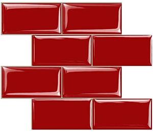 Gạch Ốp Tường Vinyl Dán Và Dán Màu Đỏ Phong Cách Gạch Trang Trí Nhà Chống Thấm Nước Để Dán Tường Phòng Tắm Nhà Bếp Phòng Khách - Product Image 1