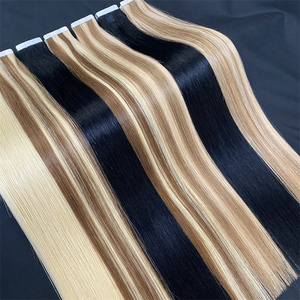 Trama della pelle bianco biondo colore #60 estensioni vergini di Remy capelli umani vendita calda nastro per capelli vergini per la bellezza giovane - Product Image 1