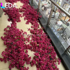 ซุ้มดอกไม้ประดิษฐ์สีบานเย็น LEDA Wholesale พร้อมโครงโลหะสำหรับตกแต่งงานแต่งงาน ฉากหลังดอกไม้สีม่วงแดงสำหรับพิธี - Product Image 2