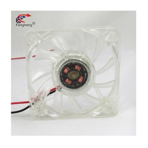 Ventilateur à refroidissement Axial Transparent avec lumière 6010 cc, en plastique, 60x60x10mm, 12V/24V - Product Image 1
