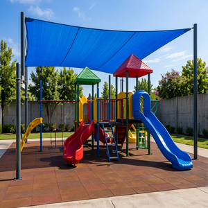 BLUE Outdoor Playground Set with Slides and Shade Canopy for Kids Play Area <b>Fence</b> UV Resistant Safety Barrier for Canal - Product Image 1