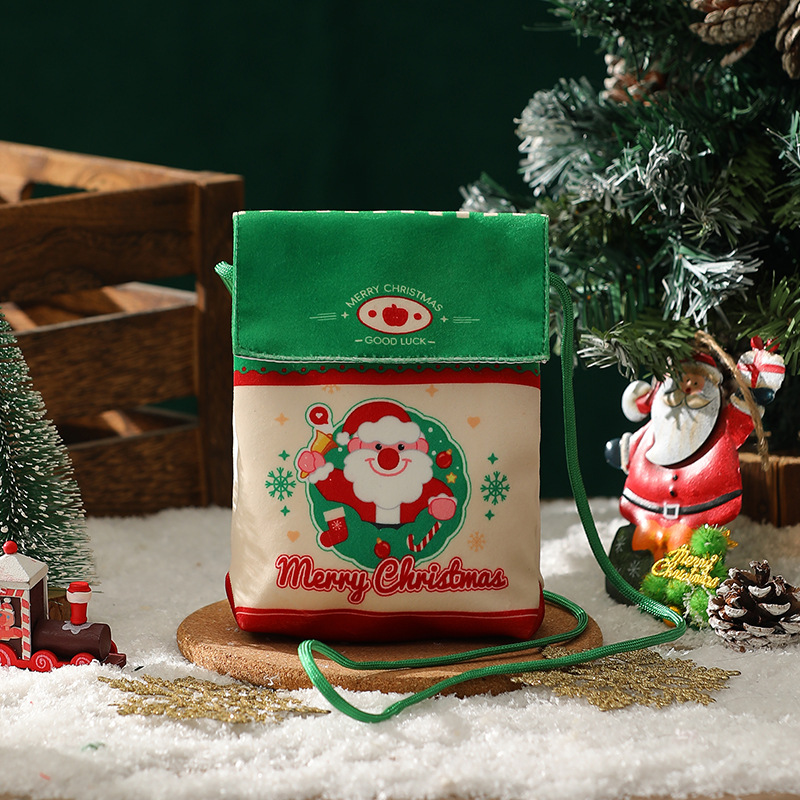 Sac messager Père Noël-vert