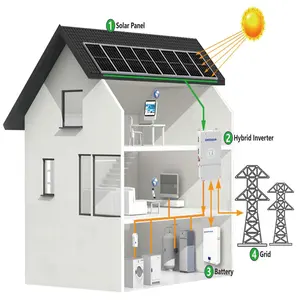 30-150kw Hybrid Solar Power System Ground Battery Storage Monocrystalline Solar Panel Group