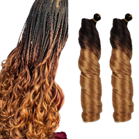 Extensions de Tresses Cheveux Frisés à la Française 150g, Anti-Emmêlement, Fibre Synthétique Haute Température pour Crochet, Tresses 14, 18, 24 Pouces