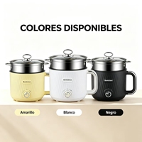 Cuisinière électrique antiadhésive mini 600W 110V 1,8L avec cuiseur vapeur à double niveau. Convient aux dortoirs familiaux, logo personnalisé et OEM/ODM