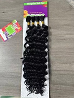 4x Extensions de cheveux synthétiques haute température à trame unique de 20 pouces pour tressage, tresses au crochet style bohème, ondulations profondes, bouclées en vrac, ondulées effet mouillé, Yaki