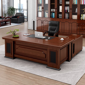 Escritorio Ejecutivo, Escritorio para Jefe, Diseño Moderno y Minimalista, Tablero de Melamina, Mueble de Oficina con Gabinete de Almacenamiento - Product Image 1
