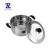 Casserole vapeur en acier inoxydable de qualité supérieure à 2 niveaux avec poignée anti-brûlure, ustensile de cuisine japonais multifonctionnel pour tous types de cuisinières