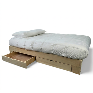 Solid Wood Platform <b>Bed</b> Frame Full Size With Storage Drawers Minimalist Design Pine Wood Bedroom Furniture - Product Image 1
