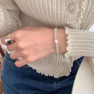 สร้อยข้อมือไข่มุกประดับเม็ดเงินแท้ S925 สไตล์เกาหลีใต้สุดน่ารักสำหรับผู้หญิง - Product Image 3