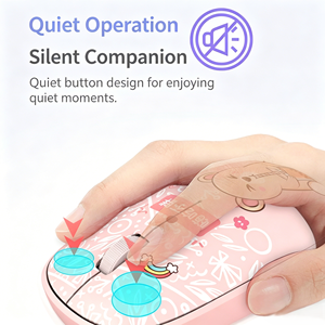 Ratón Inalámbrico para Portátil, Mini, Bonito, Estilo <span class=keywords><strong>de</strong></span> Dibujos Animados, Silencioso, Portátil, Recargable, Ergonómico, 2.4G, para Oficina y Viajes - Product Image 3