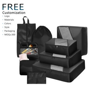 Juego <span class=keywords><strong>de</strong></span> 8 Organizadores <span class=keywords><strong>de</strong></span> Maletas con Diseño Cuadrado, Bolsas <span class=keywords><strong>de</strong></span> Almacenamiento para Ropa y Viajes - Product Image 1