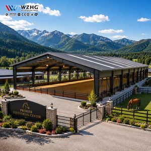 Salle d'équitation préfabriquée en acier avec une grande structure à travée libre pour les installations d'entraînement équestre professionnelles - Product Image 1