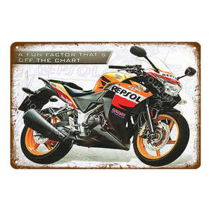 Letrero Metálico Retro de Motocicleta Vintage, Placa Decorativa de Pared de Estilo Británico Antiguo para <span class=keywords><strong>Pub</strong></span>, Bar, Garaje, Manualidades, Póster - Product Image 6