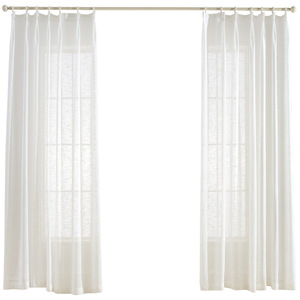 Voilages texturés effet lin bleu poussière DaiRui, rideaux en tulle croisé pour salon - Product Image 5