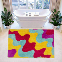 Tapis touffeté Y2K coloré de forme personnalisée, tapis de salle de bain, décoration intérieure, tapis moelleux pour chambre de fille, tapis abstrait en microfibre