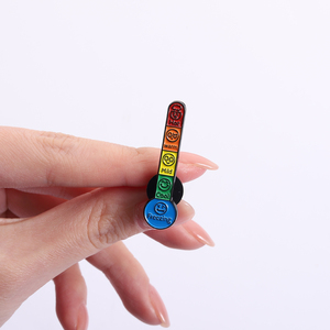 Regenbogen-Emotions-Thermometer Brosche Emaille-Pins Stimmungs-Abzeichen Heiß Warm Mild Kalt Gefrierend Broschen Taschen-Revers-Anstecker Schmuck Geschenk für Freunde - Product Image 4