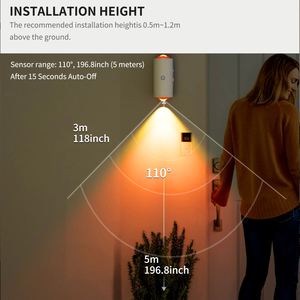 3 Mode Cylinder Magnetic Rechargeable Motion and <b>Light</b> Sensing Smart Night <b>Light</b> Colorful Atmosphere <b>Light</b> Soft Brightness - Product Image 4