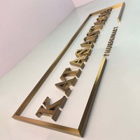 Enseignes Commerciales Personnalisées par le Fabricant: Logo en Lettres Métalliques Or 3D, Finition Miroir en Acier Inoxydable