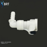 Raccord rapide en plastique BRT à sertir, extrémité mâle sans filetage, 6,4 mm, pour tuyau