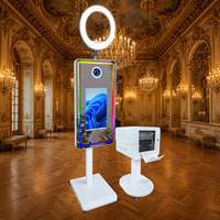 Kiosque Photo Portable Tout-en-un avec Écran Tactile 21,5 Pouces, Miroir Photo et Valise de Transport pour la Location Commerciale