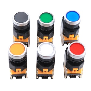 LA38 Interruptor de botón pulsador momentáneo iluminado, cabezal selector giratorio de reinicio automático, botón de parada de emergencia con retención, 10A, tipo hongo, de plástico - Product Image 2