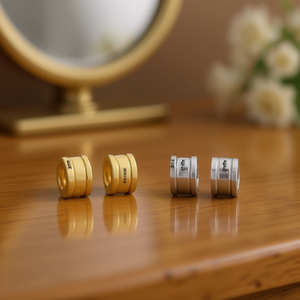 Boucles d'oreilles clous en or, argent et acier inoxydable, 6 mm, lot de 12, ensemble de bijoux tendance - Product Image 3