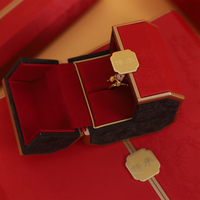 Boîte à bijoux en cuir personnalisée Sifoo, boîte d'emballage de luxe haut de gamme pour bagues et pendentifs, boîte à bijoux à double entrée
