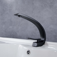 Nouveau design en laiton de haute qualité noir mat pour salle de bain, robinet de lavabo créatif avec mélangeur d'eau chaude et froide