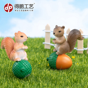 Squirrel <b>Miniature</b> Garden Ornaments PVC Animal Figurines Indoor Outdoor Decoration D1231 - Product Image 5