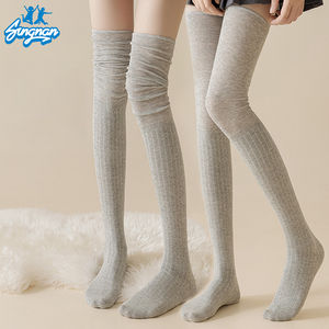 Over the <strong>Knee</strong> Women's Pile Long <strong>Socks</strong> Spring and Summer Gray Non-slip Skinny JK <strong>Socks</strong> Women's Long Boots Pile Thigh <strong>Socks</strong> - Product Image 1