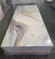 Panneau mural en PVC doré imperméable de qualité supérieure, feuille de marbre UV moderne, idéal pour les salles de sport - Vente chaude