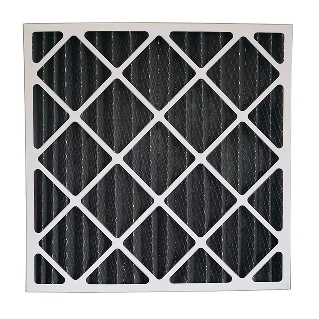 BEST Custom Cardboard Frame MERV 8 Merv 11 Merv 13 Pleated Air Filter with Activated Carbon for AC HVAC and Stovese Odor.
