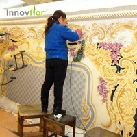 Moquette carrée classique Innovflor, chic et design, tuftée à la main, à poils longs, antidérapante, en laine/acrylique, pour la maison et la décoration commerciale