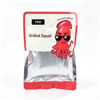 Sachet en aluminium Mylar imprimé sur mesure à trois soudures latérales avec fenêtre, thermoscellable, pour l'emballage de fruits de mer et de snacks prêts à consommer