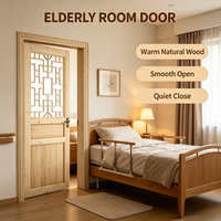 Unpainted Solid Pine Lattice Door Plain Timber Door Slab for Apartment Living Room Interior Decoration