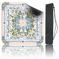 Tapis de Mahjong Artistique 31,5"x31,5" - Caoutchouc de 1/8" d'épaisseur avec Motifs Chinoiserie & Floraux pour les Soirées Mahjong Américaines