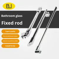 BEJOY BJ822 Barre de support mur-verre pour panneau fixe de porte de douche sans cadre en acier inoxydable 304 chromé de 1300 mm, garantie 1 an