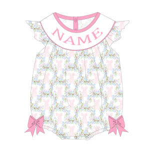 YIHUI Abbigliamento <span class=keywords><strong>per</strong></span> Bambini con Ricamo a Mano, Design Personalizzato, Graziose Tute Estive <span class=keywords><strong>per</strong></span> Neonata con Smock - Product Image 3