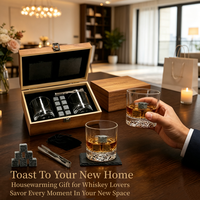 Verres à whisky SHUNSTONE Mountain avec sous-verres en ardoise noire – Idéal pour la dégustation de bourbon, les cadeaux de déménagement et les cadeaux promotionnels