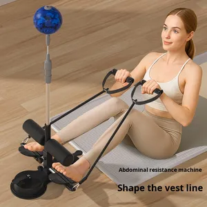 Nouvel appareil d'entraînement abdominal 2-en-1 Yongkang : aide à la position couchée avec double ventouse en cuir et ballon de boxe, équipement de fitness intérieur avec corde de traction - Product Image 3