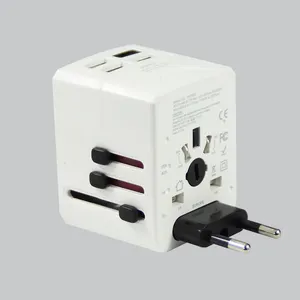 国际旅行插头适配器-美国欧盟全球通用壁式充电器，带6.5A 4 USB Type-C插座