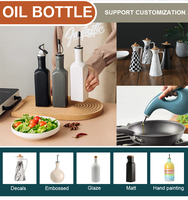 Vente en gros de nouveaux ustensiles de cuisine nordiques créatifs Distributeur d'huile d'olive en céramique Bouteille de stockage de sauce soja personnalisée Bouteille en céramique de vinaigre