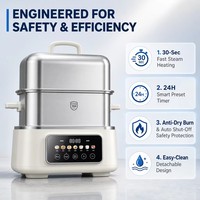 Penghangat Makanan Listrik Stainless Steel 304 2 Lapis Kontrol Sentuh Digital untuk Dapur Rumah Tangga