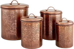 Ensemble de bidons en métal à usage quotidien pour aliments secs grains de café stockage de feuilles de thé finition polonaise lisse essentiels de cuisine - Product Image 2