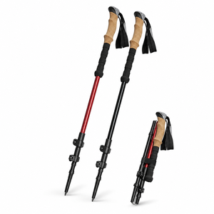 Bâtons <span class=keywords><strong>de</strong></span> <span class=keywords><strong>marche</strong></span> <span class=keywords><strong>nordique</strong></span> pliables en 3 sections, bâtons <span class=keywords><strong>de</strong></span> randonnée télescopiques en aluminium, durables, 135 cm, <span class=keywords><strong>prix</strong></span> d'usine, OEM, extérieur - Product Image 4